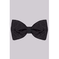 Moss 1851 Black Paisley Silk Bow Tie