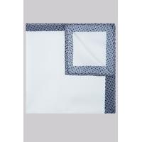 moss london white geo boarder pocket square