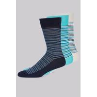 moss 1851 blue 3 pack stripe socks