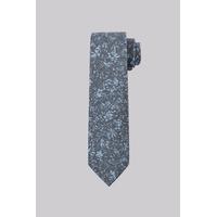 Moss 1851 Grey & Sky Floral Silk Tie