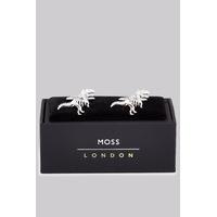 Moss London Silver Dinosaur Cufflinks