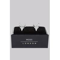 Moss London Gunmetal Stag Cufflinks