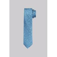 Moss London Premium Blue Petals Silk Skinny Tie