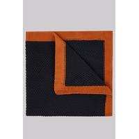 moss london navy knitted pocket square