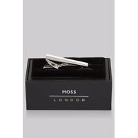 moss london silver textured tie bar