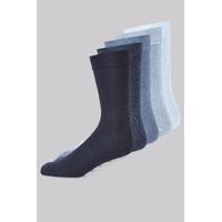 Moss 1851 Blue 5 Pack Cotton Blend Socks