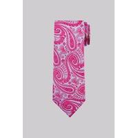 Moss 1851 Pink and Blue Paisley Silk Tie
