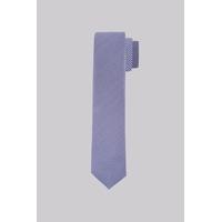 Moss London Premium Navy and White Puppytooth Silk Skinny Tie