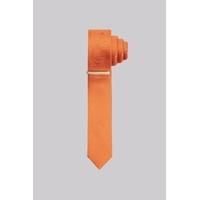 Moss London Orange Skinny Tie With Tie Pin