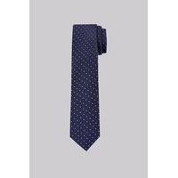 moss london premium navy mini spot silk skinny tie