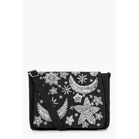 Moon & Stars Embellished Cross Body - black