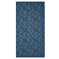 monogram border towel oxid grey and blue