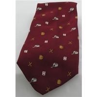 Morgan & Jones dark red embroidered tie