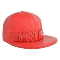 moschino quilted leather logo cap