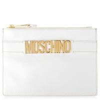 moschino logo clutch bag