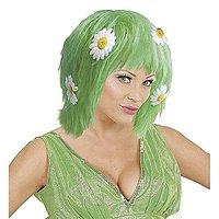 Mother Nature Green Wig W/daisy Flowers