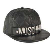 moschino quilted leather logo cap