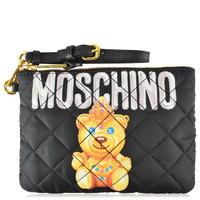 moschino quilted bear clutch