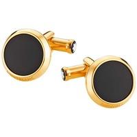 montblanc gold plated iconic black cufflinks 112902