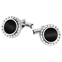 Montblanc Round Black Onyx Cufflinks 104505