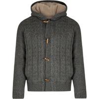 Moray Cable Knit Sherpa Lined Jacket in Dark Grey Multi Nep  Tokyo Laundry