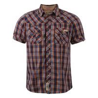 morello checked shirt in red mahogany tokyo laundry