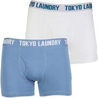 Motley Sports Boxer Shorts Set in Light Blue Marl / Optic White - Tokyo Laundry