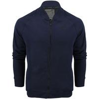 Morgan Ribbed Collar Cotton Bomber Jacket in Midnight Blue - Dissident