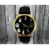 Moon Phase Watch, Astronomy Watch, Space Watch, Women\'s Watch, Mens Watch Gift Custom Watch Fashion Accessory Cool Watches Unique Watches Strap Watch
