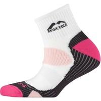 More Mile Womens London Cushioned Running Socks White/Pink