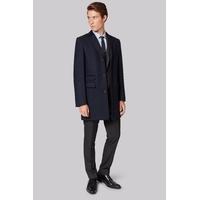 moss london slim fit navy twill overcoat