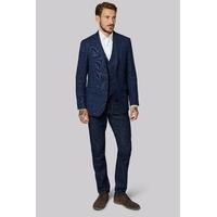 moss 1851 tailored fit navy chocolate hopsack jacket