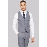 Moss London Skinny Fit Grey Textured Waistcoat