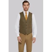 Moss 1851 Tailored Fit British Wool Tan Red Waistcoat