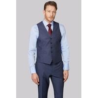 moss esq regular fit blue pindot waistcoat