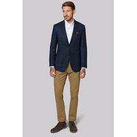 moss 1851 tailored fit navy soft plain jacket