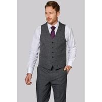 Moss Esq. Regular Fit Grey Textured Waistcoat