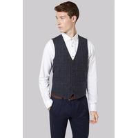 moss london slim fit blue check waistcoat