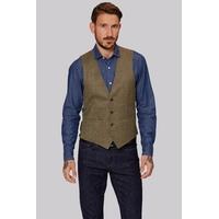 Moss 1851 Tailored Fit Green Multi Check Waistcoat