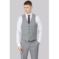 Moss London Skinny Fit Black & White Birdseye Waistcoat