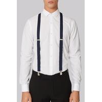 Moss London Navy Plain Skinny Braces