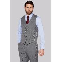 Moss Esq. Regular Fit Light Grey Check Waistcoat