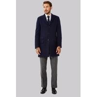 Moss 1851 Tailored Fit Navy Double Faced Overcoat