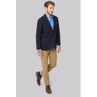 moss 1851 tailored fit navy washed wool jacket