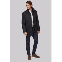 moss 1851 tailored fit charcoal wool funnel jacket