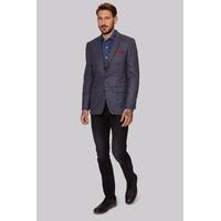 moss 1851 tailored fit blue multi check jacket