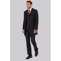 Moss 1851 Tailored Fit Grey Semi Plain Overcoat