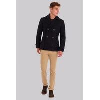 moss london slim fit double breasted navy check peacoat