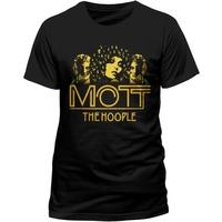 Mott The Hoople - Gold Logo Unisex Small T-Shirt - Black