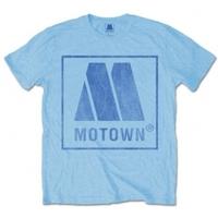 motown vintage logo mens blue t shirt x large